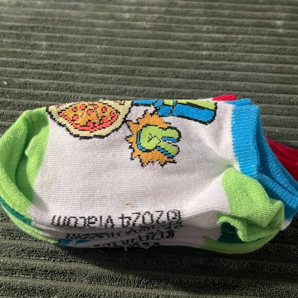 Boys TMNT no-show socks size 7½-3½ 2 packs of 5 pairs - Picture 8 of 10
